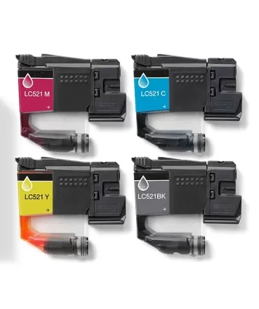 Pack Cartuchos Brother LC521 Tinta Compatible